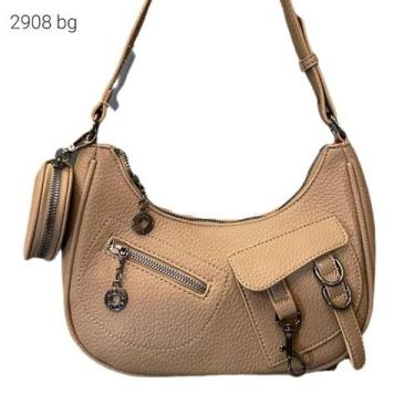 Imagem de Bolsa Feminina de Ombro e Transversal com Divisões Kit 2 pçs com Porta