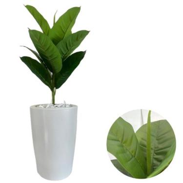 Imagem de Planta Artificial Ficus Lyrata Com Vaso Cone Pedras Brancas - - Planta