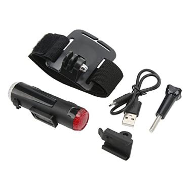 Imagem de Luz para capacete CUOFYUNL Carregamento USB 5 modos de aviso farol traseiro para bicicleta ciclismo acampamento