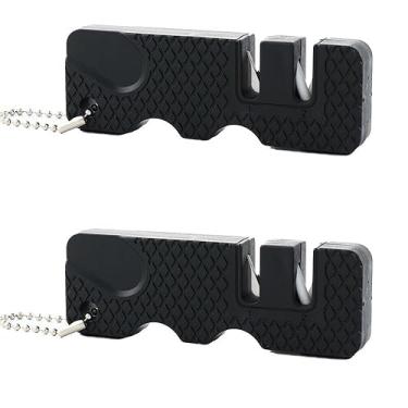Imagem de Afiadores de facas, 2 peças, chaveiro multiuso para cozinha, pedra de amolar, ferramenta de afiar diamantes, acessórios para facas de acampamento ao ar livre