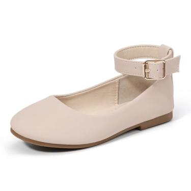 Imagem de Hehainom Sapatos Sociais Para Meninas, Festa De Casamento, Escola, Nude, Nobuck, Tira No Tornozelo, Sapatilhas, Pequeno, Grande, Infantil, Tamanho 1, Florista