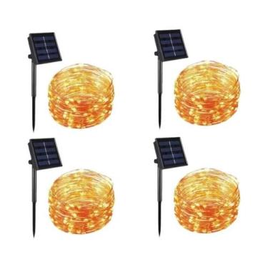 Imagem de Luzes De Fada LED Solares À Prova d'Água Para Exterior, 4 Peças, Cordã