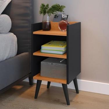Imagem de Kit com 2 Mesa de Cabeceira Nicho Organizador, pés retrô em PVC e Porta-Celular Max(Kit Max Off)