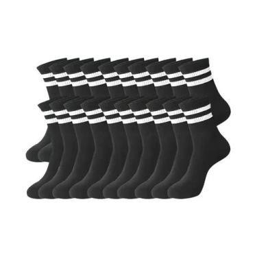 Imagem de Meias Esportivas Masculinas De Cor Sólida Neutra, Gola Redonda, Respir