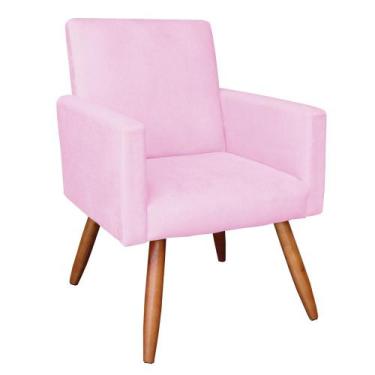 Imagem de Poltrona larissa suede rosa bebe pes pal - DRossi