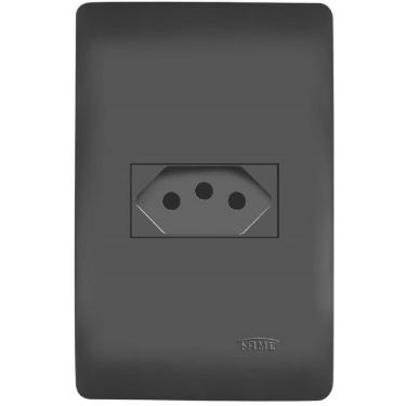 Imagem de Conjunto Tomada 2p+t 10 Amperes Habitat Black - 4052 - Fame