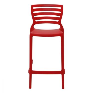 Imagem de Banqueta Sofia Alta Vermelha Fibra de Vidro Tramontina