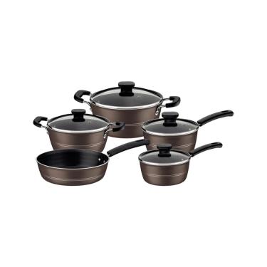 Imagem de Jogo de Panelas Tramontina Sicília Antiaderente Avelã 5 Peças