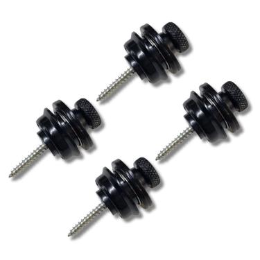 Imagem de Kit 4 Strap Lock Pro Resistente Metal Preto Guitarra Baixo