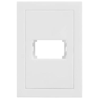 Imagem de Placa 4x2 Para 1 Módulo com Suporte Cinza Fosco Ekc30000-37 Dicompel Placa 4x2 1 Furo com Supor