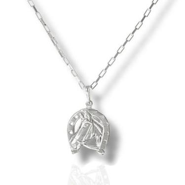 Imagem de Corrente Infantil Prata Legítima 925 Bloco 40cm Ferradura - Lojas La&N