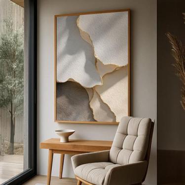 Imagem de Quadro com Moldura e Acrilico Cristal Vidro Abstrato Textura Suave par