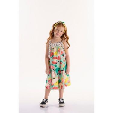 Imagem de Macaquinho Infantil para Menina em Meia Malha Pomar Feliz Três e Já, V