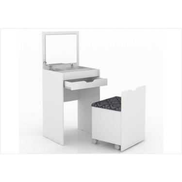 Imagem de Penteadeira Compacta 1 Gaveta E Espelho Branco