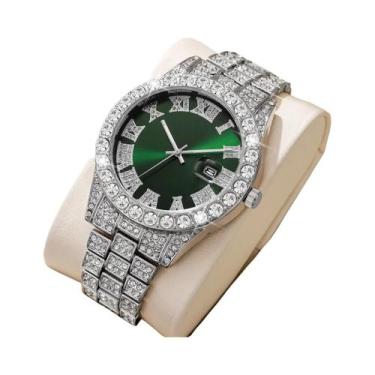 Imagem de Relógio De Luxo Masculino Com Diamantes, Pulseira De Aço Inoxidável, R