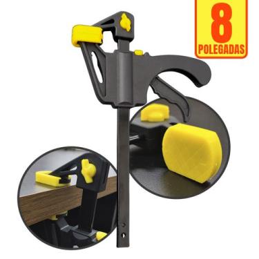 Imagem de Grampo Sargento Marceneiro Aperto Rapido 8pol. Tipo F - Lugatools