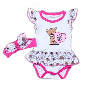 Imagem de Body Vestido Corinthians Ursinho Com Laço Oficial