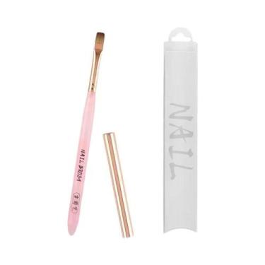 Imagem de Pincel De Manicure Com Cabo Transparente Rosa Para Pintura, Caneta De 