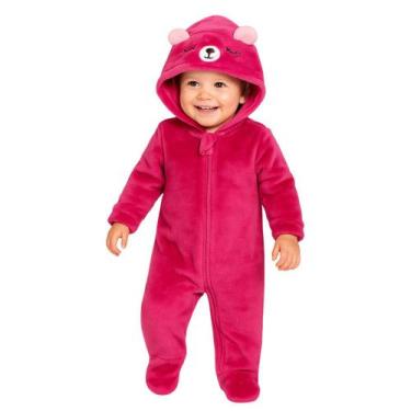 Imagem de Macacão Bebê Infantil Fofo Pelúcia Ursinho Inverno Quentinho - Tip Top