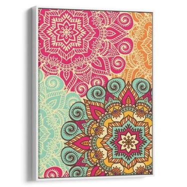 Imagem de Quadro Mandala - Flores Coloridas por Tons Alegres e Marcantes - Mioqu