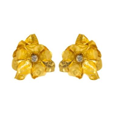 Imagem de Brincos Pendentes De Flor 3D Em Metal Exagerado, Moda Europeia America