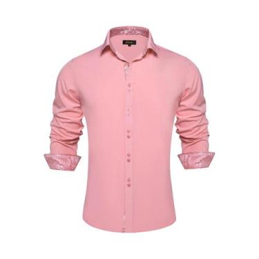 Imagem de Camisa Masculina Preta De Manga Longa Em Poliéster E Algodão Com Patch