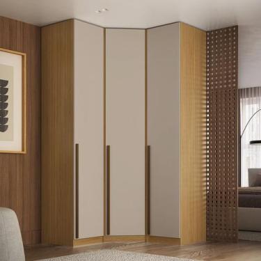 Imagem de Guarda Roupa de Canto Obliquo 3 Portas MDF Altezza Trend Belmax, Freij
