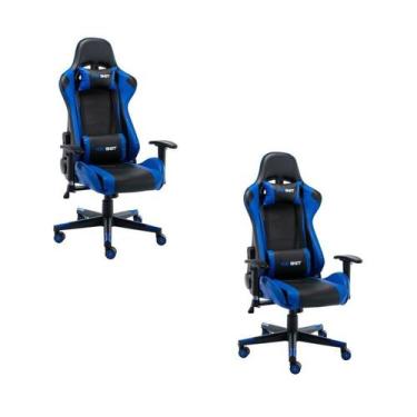 Imagem de Kit 2 Cadeiras Gamer Giratória em Couro One Shot - Fratini Móveis