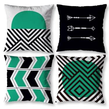 Imagem de Kit 4 Capa de Almofada 40cm x 40cm Decorativas Estampadas Digital Colo