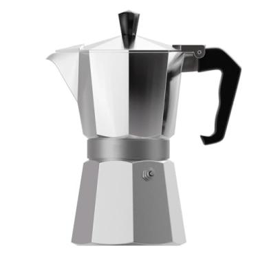 Imagem de LYOR - Cafeteira Italiana de Alumínio 250ml com Cabo em Baquelite - Capacidade para 6 Doses