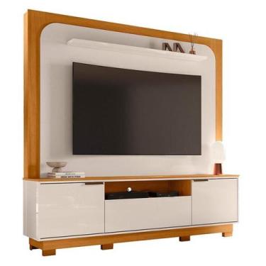 Imagem de Estante Home Theater Nilo Com Pés Cinamomo/Off White - Madetec