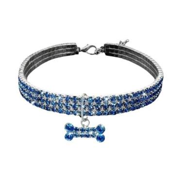 Imagem de Coleira Ajustável Para Cães E Gatos Pequenos Com Osso Brilhante  Acess