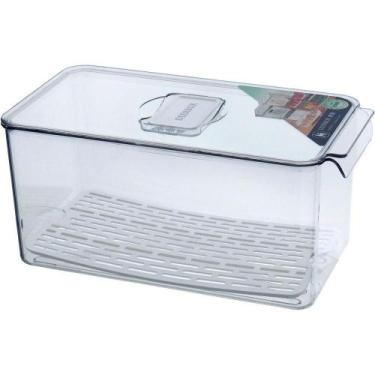 Imagem de Caixa Organizadora Para Geladeira Com Tampa Acrilico 14x16x31cm - HOME