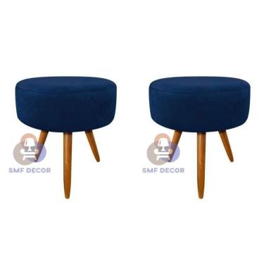 Imagem de Kit 02 Puff Redondo Pés Palito