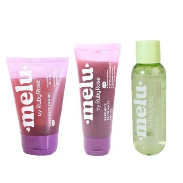Imagem de Kit Tônico Facial + Sabonete Facial + Sabonete esfoliante Melu by Ruby