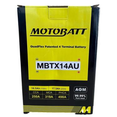 Imagem de Bateria Motobatt Mbtx14au 12v 14ah 4 Pólos Quadflex