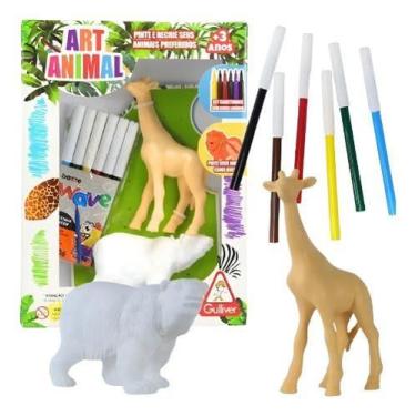 Imagem de Boneco Personagem URSO e Girafa C/CANETINHA Lava - Art Animal