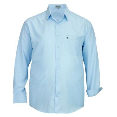 Imagem de Camisa Social Amil Microleve Masculina Clássica Manga Longa Plus Size 