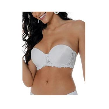 Imagem de Sutiã Bustiê Intenção DeMillus 067250 com Renda, Branco, 42