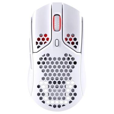 Imagem de Mouse gamer sem fio hyperx pulsefire haste wireless rgb branco 4p5d8aa