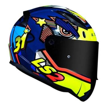 Imagem de Capacete fechado ls2 rapid khan amarelo estilo tribal, 56, AMARELO AZU