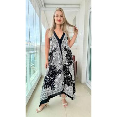 Imagem de Vestido Indiano Longo Alça Lenço Ponta Estampado Cod. 020 - Aleci Fash