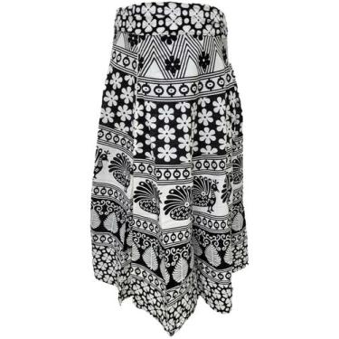 Imagem de Saia Longa Envelope Algodão Estampada - Sarat Moda Indiana, Estampado 