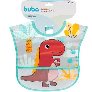 Imagem de Babador Buba Com Bolso Pega Migalhas Dino Verde