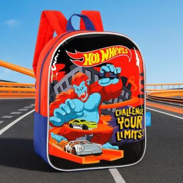 Imagem de Mochila Infantil Pequena Hot Wheels Escolar/Passeio, Vermelho