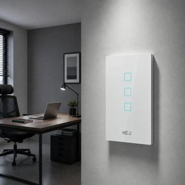 Imagem de Interruptor Inteligente Smart Zigbee Alexa google 3 Botões 4x2 Bivolt 