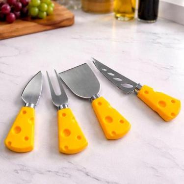 Imagem de Kit de Utensílios para Frios Jogo para Queijos com Garfo Facas e Espát