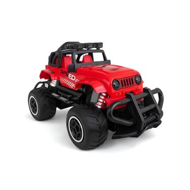 Imagem de Carrinho de Controle Remoto Infantil Jipe Suv com Luz e Pneus Grandes Vermelho Draik