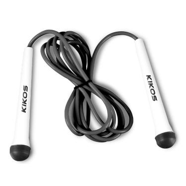 Imagem de Corda de Pular Light para Exercícios Aeróbicos com Comprimento Ajustável Branco e Preto Kikos