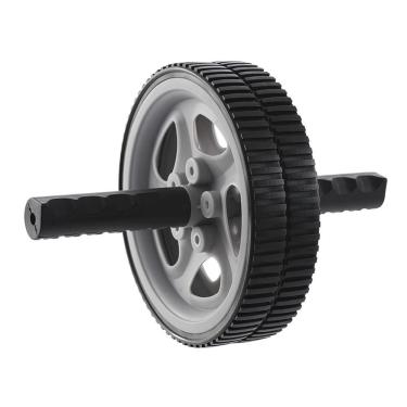 Imagem de Roda de Exercícios Abdominais para Core e Braços Preto com Apoio Ergonômico e Superfície Rugosa Kikos